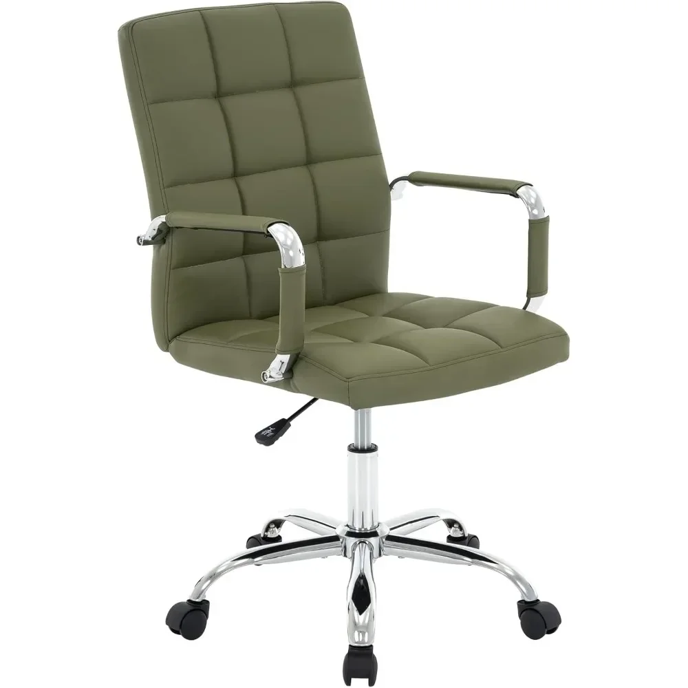 

High Back Desk Chair, Modern PU Leather Home Office Task Chair with Arms, Adjustable Swivel Computer Executive Chair with Wheels