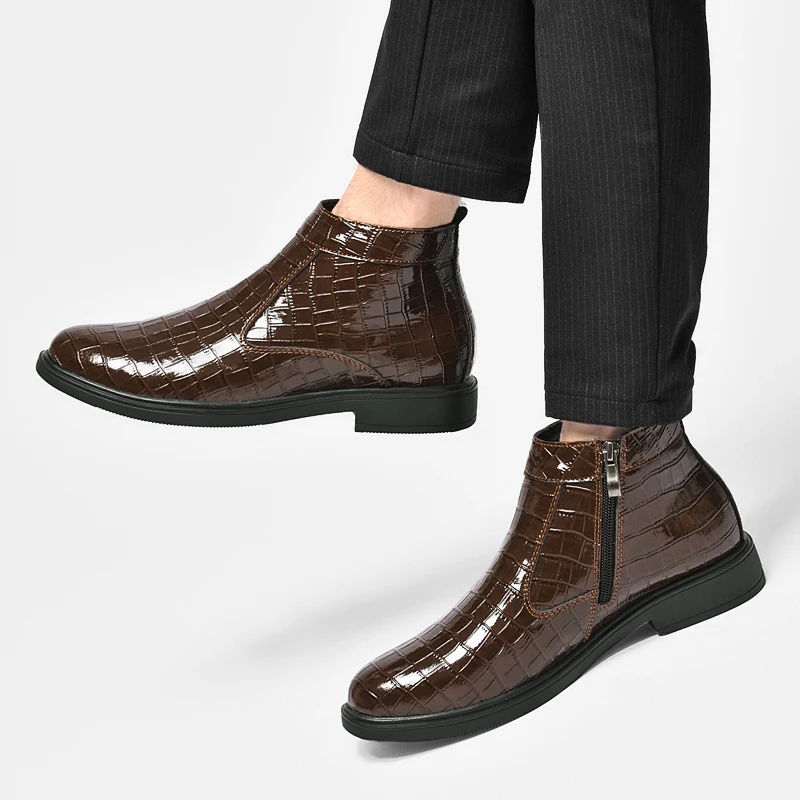 

Осень-зима, новые мужские высокие ботинки челси, модные деловые офисные повседневные ботинки, качественные резиновые ботинки на износостойкой подошве