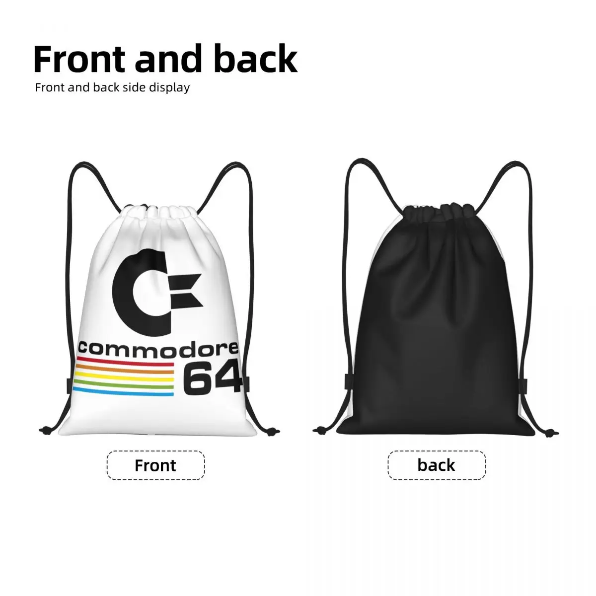 Custom Commodore 64 Drawstring Bags Men Women Lightweight C64 Amiga Computer Sports Gym Storage Backpack