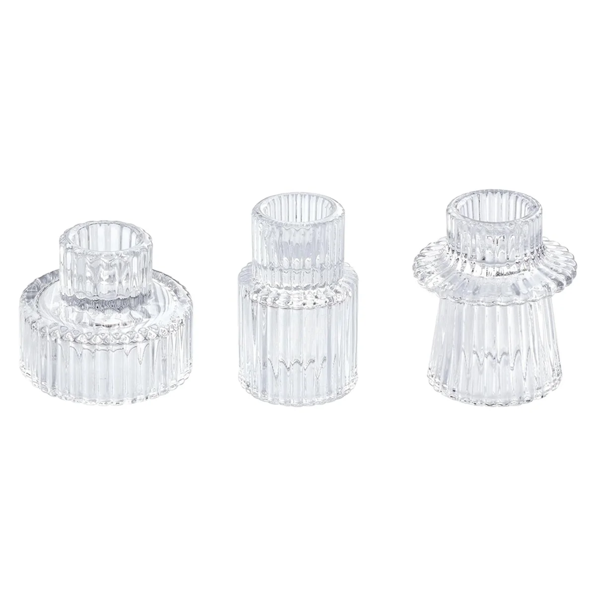 Taper Glass Candlestick Holders Candle Holders for Table Centerpieces, Wedding Decor and Party B