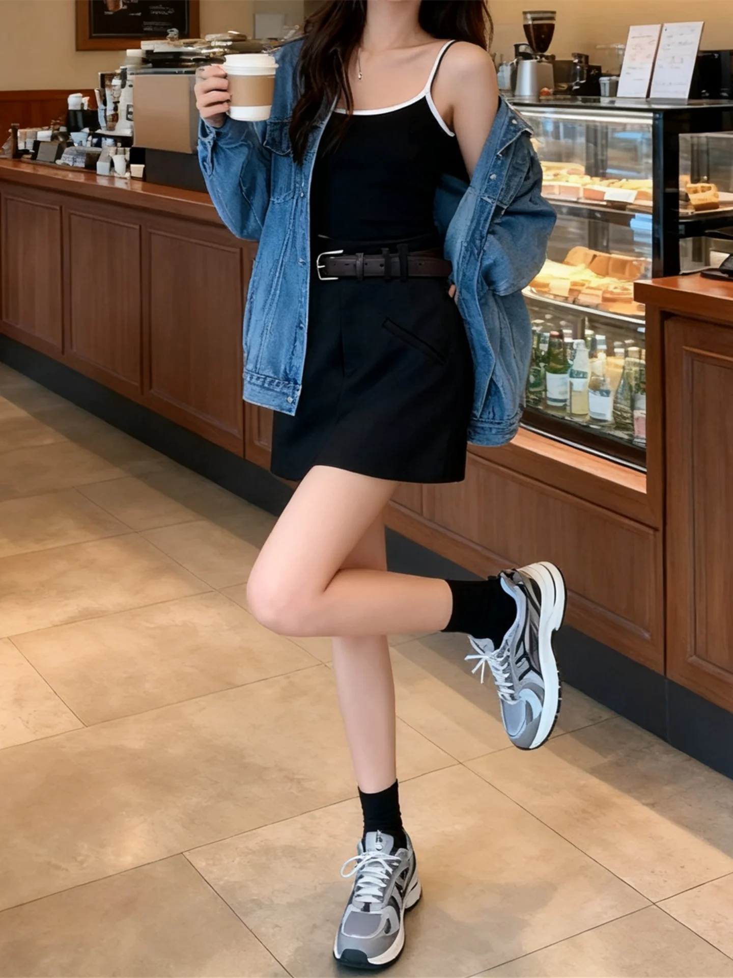 

Повседневная юбка А-силуэта с поясом, утягивающая, скрывающая бедра, для невысоких женщин, весенний костюм, юбка макси, большие размеры