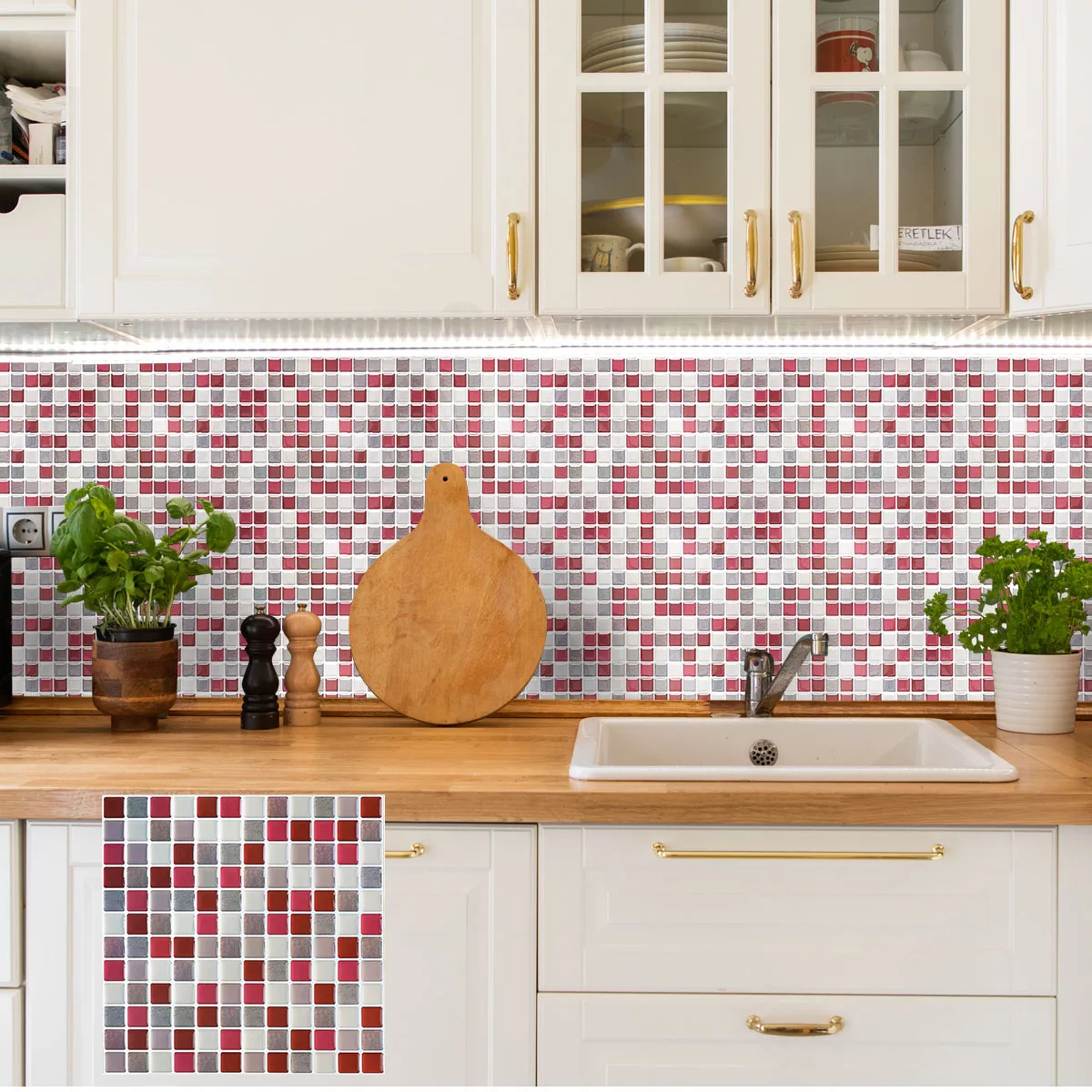 4/10pcs Crystal Drop Glue 3D Mosaic Tile Self-Adhesive Wall Stickers, Waterproof High Temperature Resistant Home Decoration image 3