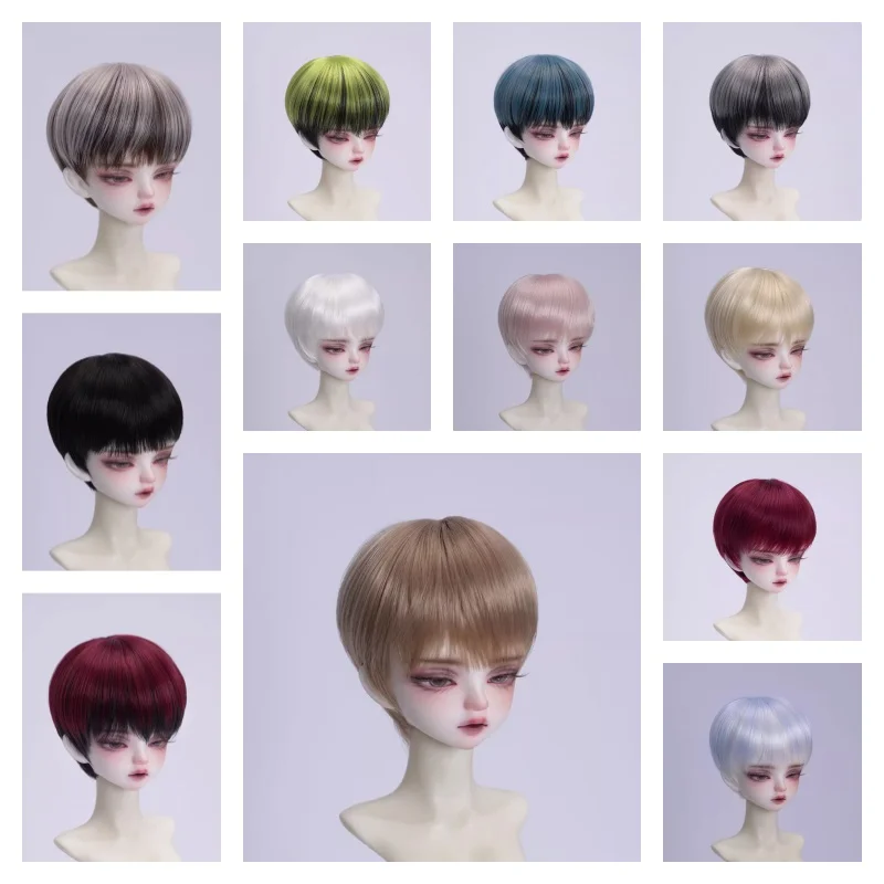 

BJD Wigs Short Hair for 1/3 1/4 1/6 Dolls SD MSD MDD Yosd Wigs Doll Gold Black White Blue Pink Brown Hair