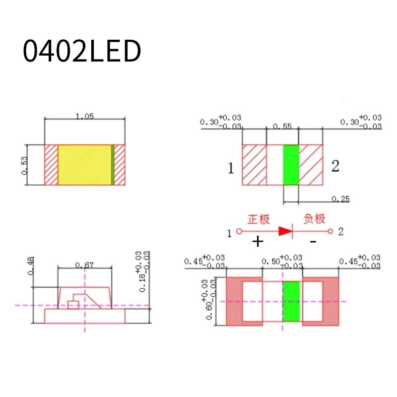 3000 SZT. 4000 SZT. Diody LED SMD 0402 0603 0805 1206 Dioda Emitująca Światło Żółta Czerwona Zielona Niebieska Biała Jasne Diody SMT — zdjęcie produktu 3