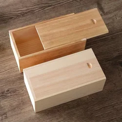 3.74x2.17x0.98inch Blank Wooden Box Gift Unfinished Storage Box with Slide Top for Custom Necklace Ring Jewels Box or USB