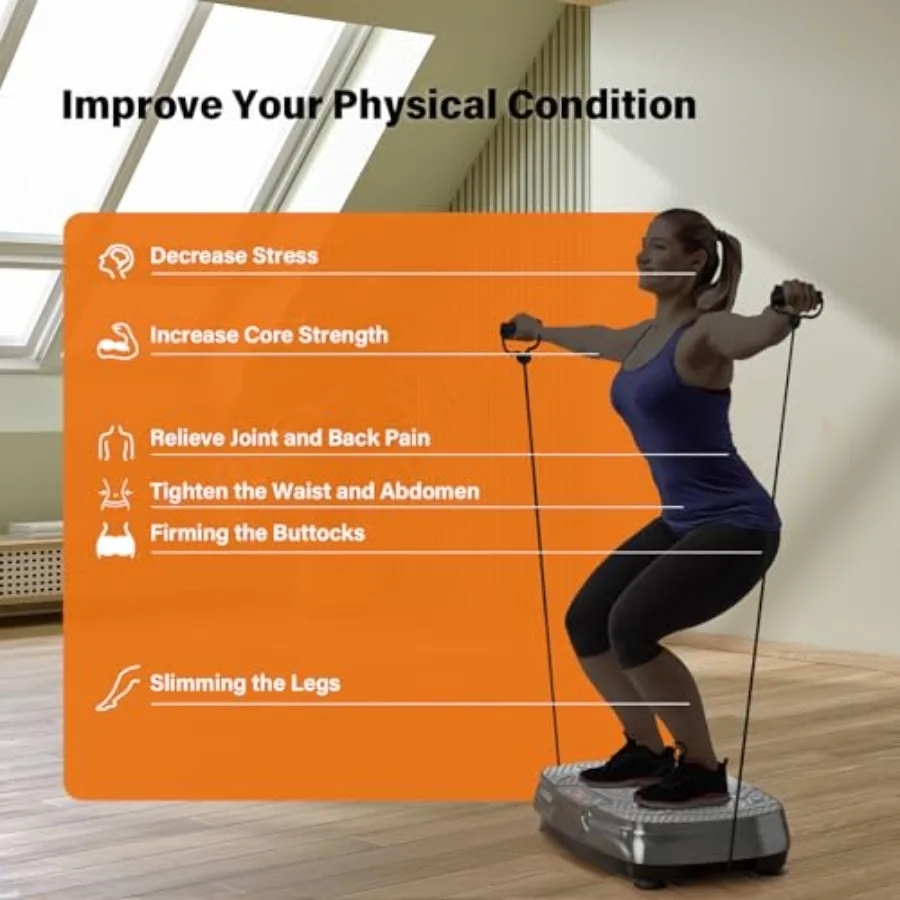 Trilplaat Oefenmachine: Gewichtsverlies en Lymfedrainage Trilplaten Hele Lichaamstraining Beeldhouwen Platform voor