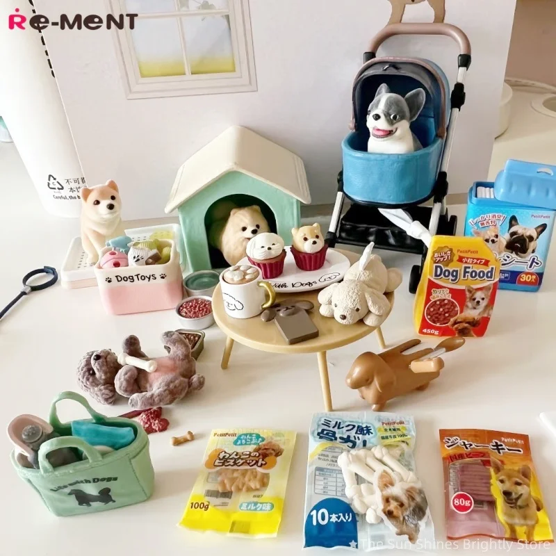 RE-MENT Life with Puppies Mini Pet Dog Daily Increment Scene Collection Action Figures Collectible Toys
