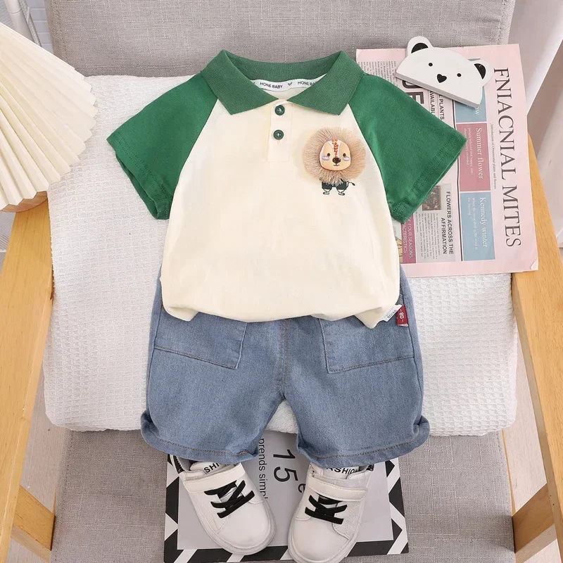 

New Summer Baby Clothes Children Cartoon Casual T-Shirt Shorts 2Pcs/Sets Infant Boys Clothing Toddler Costume Kids Tracksuits