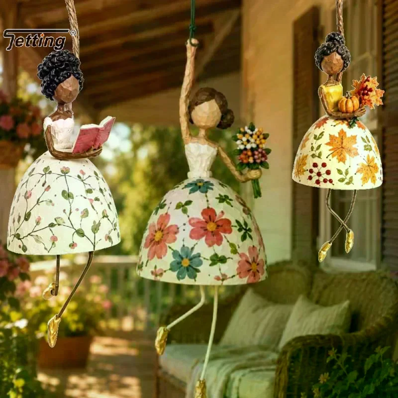 Hand Painted Ballerina Lady Figurine With Dangling Legs Whimsical Dancing Lady Hanging Ornament Vintage Women's Shaped Decor