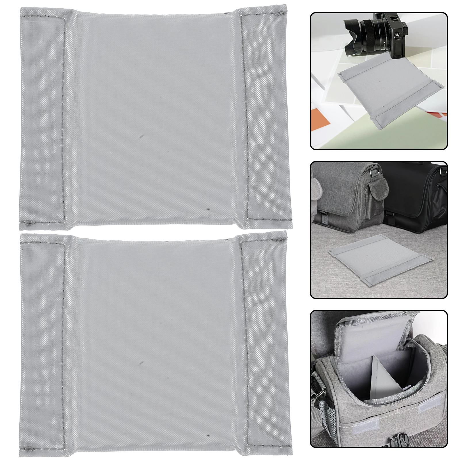 

2pcs Camera Bag Dividers Inserts Grey Shockproof Divider for Accessories Reusable Waterproof Lightweight Adjustable Lens