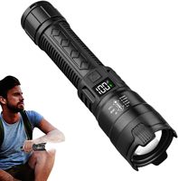 Tactical LED Flashlight 2000LM USB Rechargeable Waterproof Grade Zoom Torch Bright Portable Emergency Light for Camping Outdoor