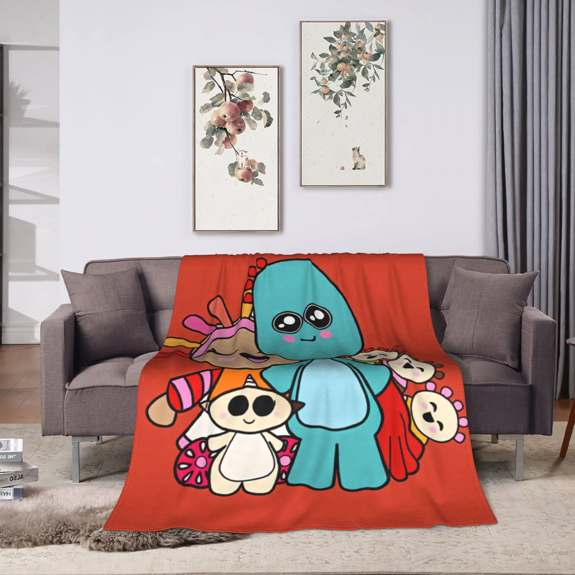The Pinky ponk zeppelin In the night garden Blanket Warm Soft Plush Throw Blanket For Outdoor Picnic Flannel Bedspread Bed Cover