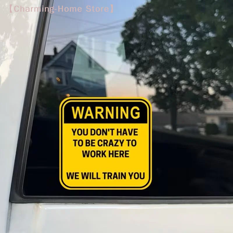 【M】You Don't Have To Be Crazy Warning Car Stickers Funny Mechanic Decals For Adults Work Waterproof Decoration Helmet Stickers - view 2