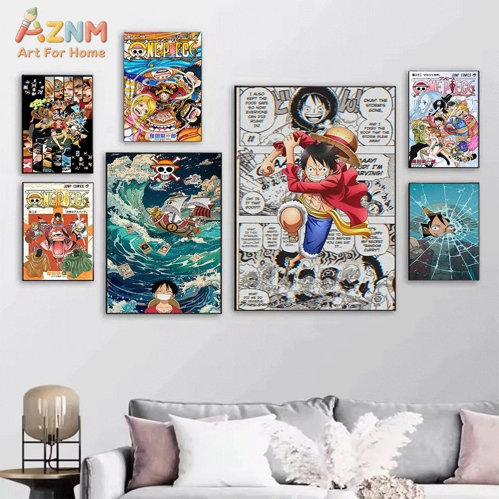 AZNM 원피스 루피 기어 5 니카 만화 패널 애니메이 - Home Decor Wall Panels 리뷰 및 가격