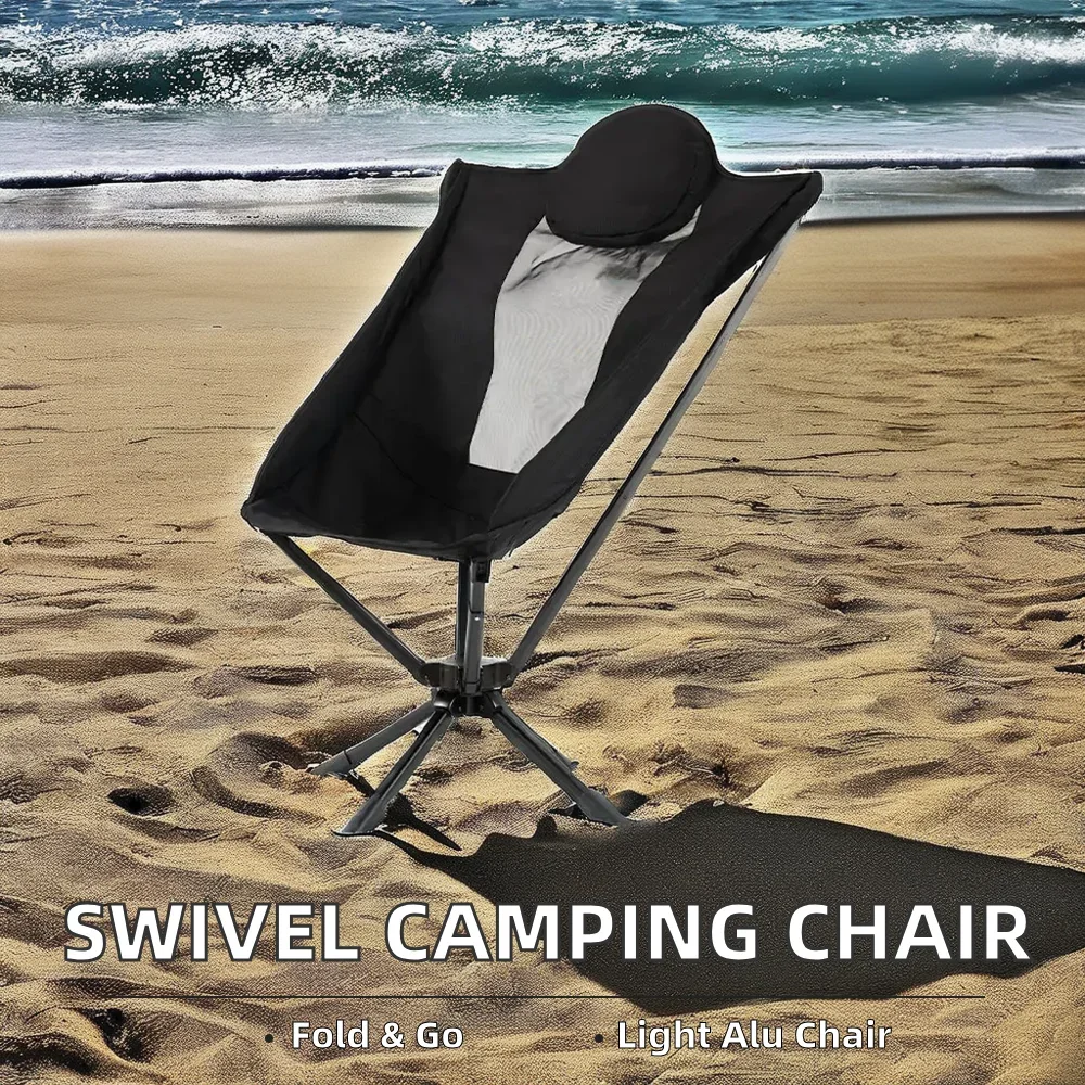 Degree Swivel Rotating Modern Moon Beach Chair for Outdoor Use  NB FAVOUR Lightweight Aluminum Portable Camping Chair 360