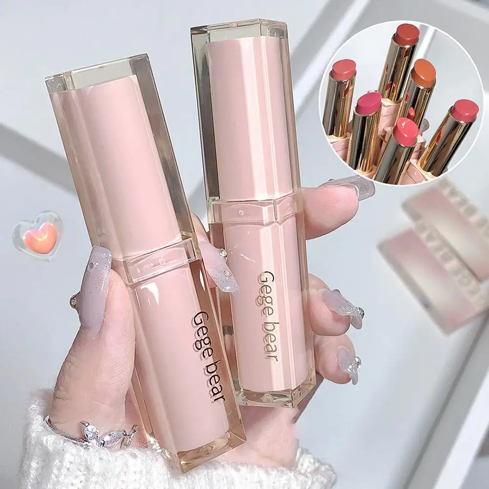 Rossetto lucido setoso Comodo pompa ultra trasparente Labbra Umidità Acqua Tazza antiaderente Balsamo per labbra 6 colori