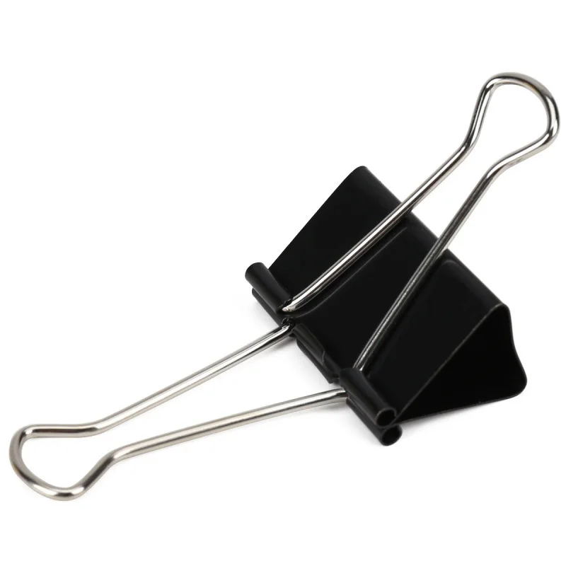 NEW Paper Clip Black Metal Binder Clips File Binder Clips Office School Stationery Paper Document Clips Grip Clamps 60mm