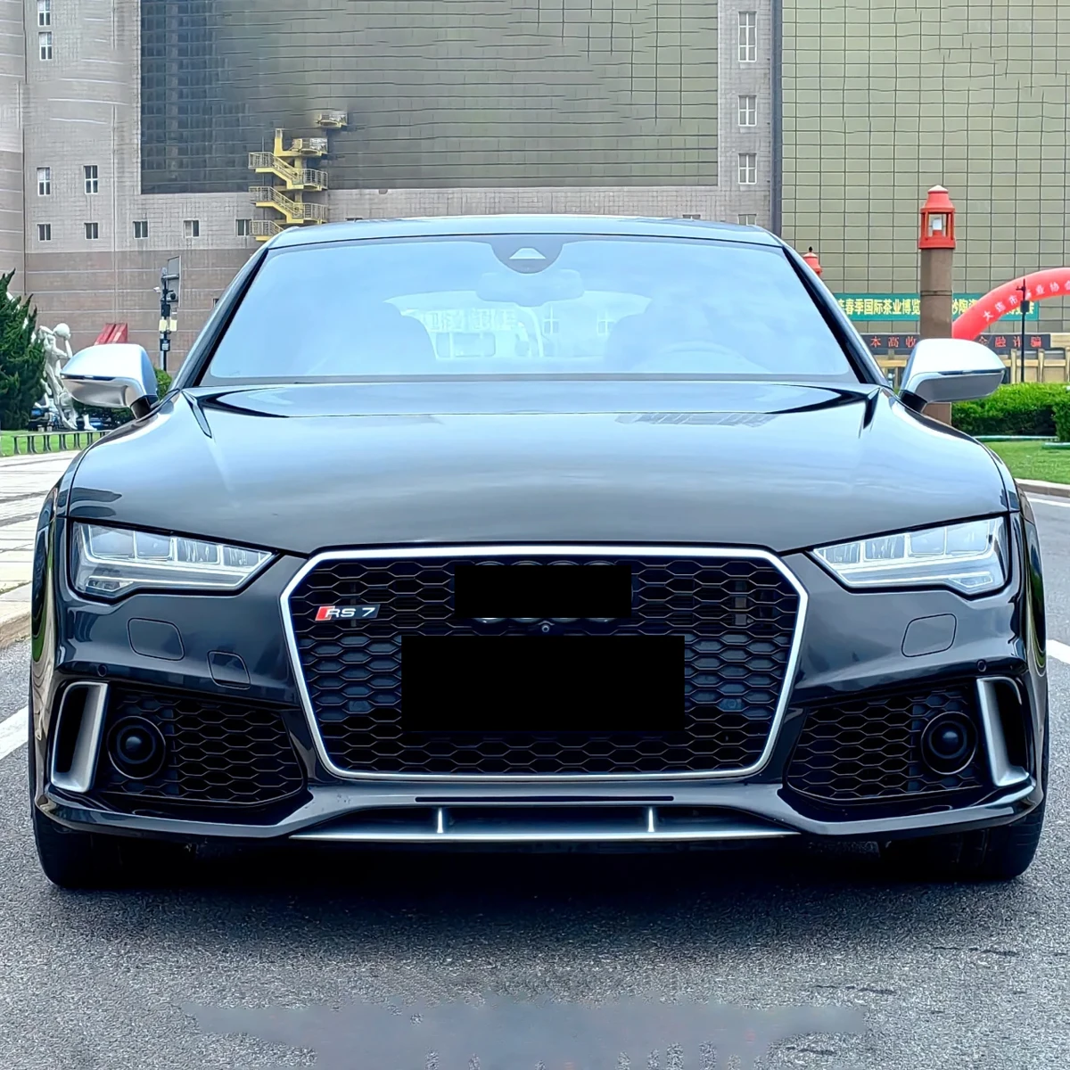 لأودي A7 تعديل RS7 2009 2010 2011 2012 2013 2014 2015 2016 2017 2018 سيارة الجبهة الوفير المفسد الجبهة اكسسوارات الديكور #5