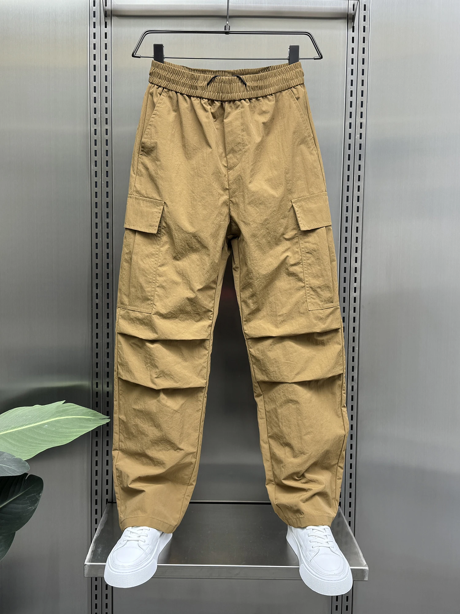 

Qui Dry Lightweight Men's Casual Pants Loose Fit Wide Leg Workwear Trousers Street Sle Summer Faion Straight Leg