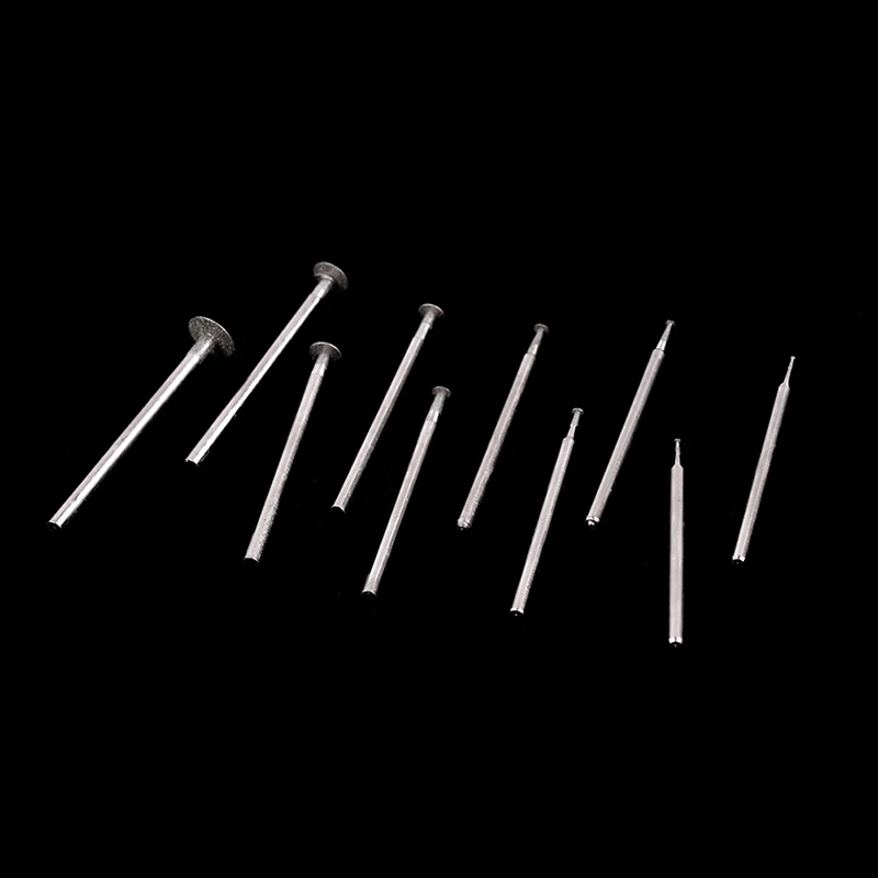10PCS Grinding Bit Accessory Ultra-Thin T Head Shank Diamond Mounted Point Stone Jade Carve Polish Engrave Tool