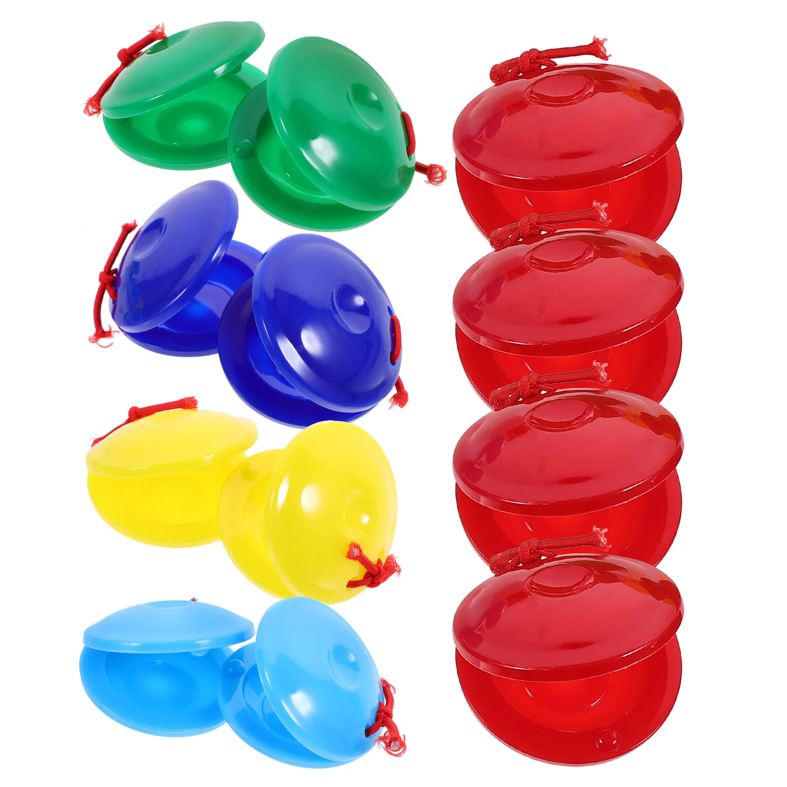 12 buah instrumen anak Castanets mainan anak-anak plastik kecil pegangan tangan jari Musik Anak