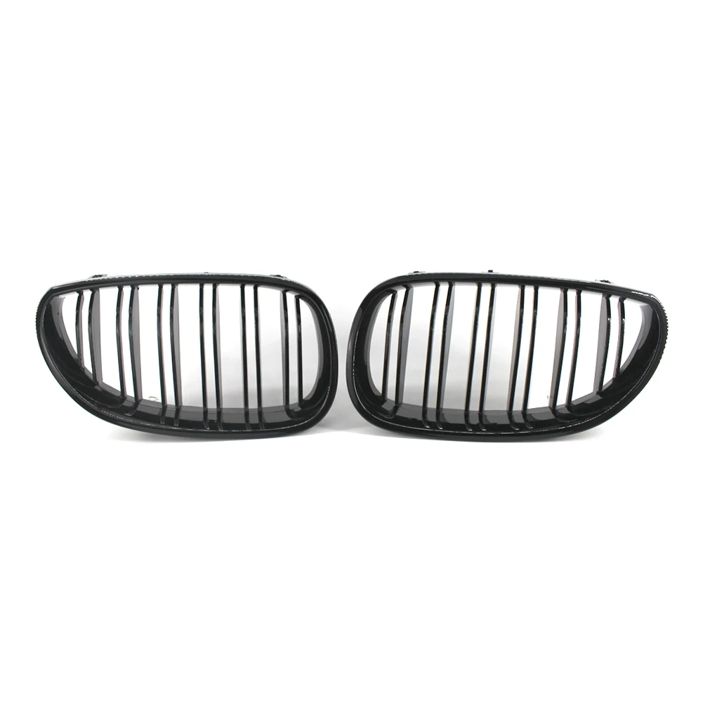 Car Front Hood Kidney Grille Grill For BMW E60 E61 5Series M5 2003 2004 2005 2006 2007 2008 2009 Glossy Black ABS Plastic