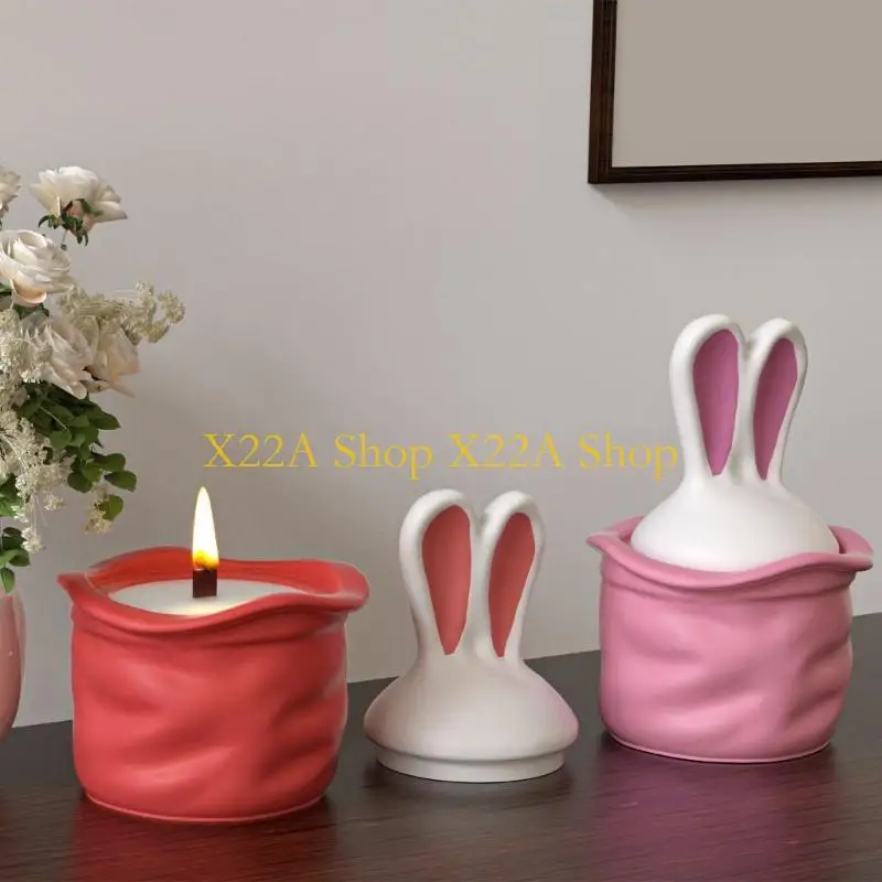 Unique Decorative Designs Silicone Mould For DIY Storage Container With Rabbits Ears
