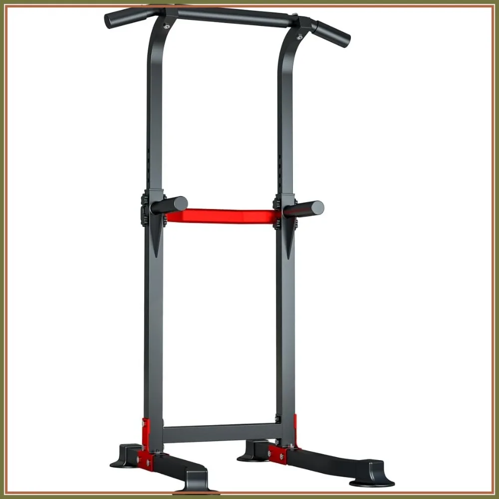 

Adjustable Power Tower Dip Station Pull Up Bar Home Gym 330Lbs Capacity