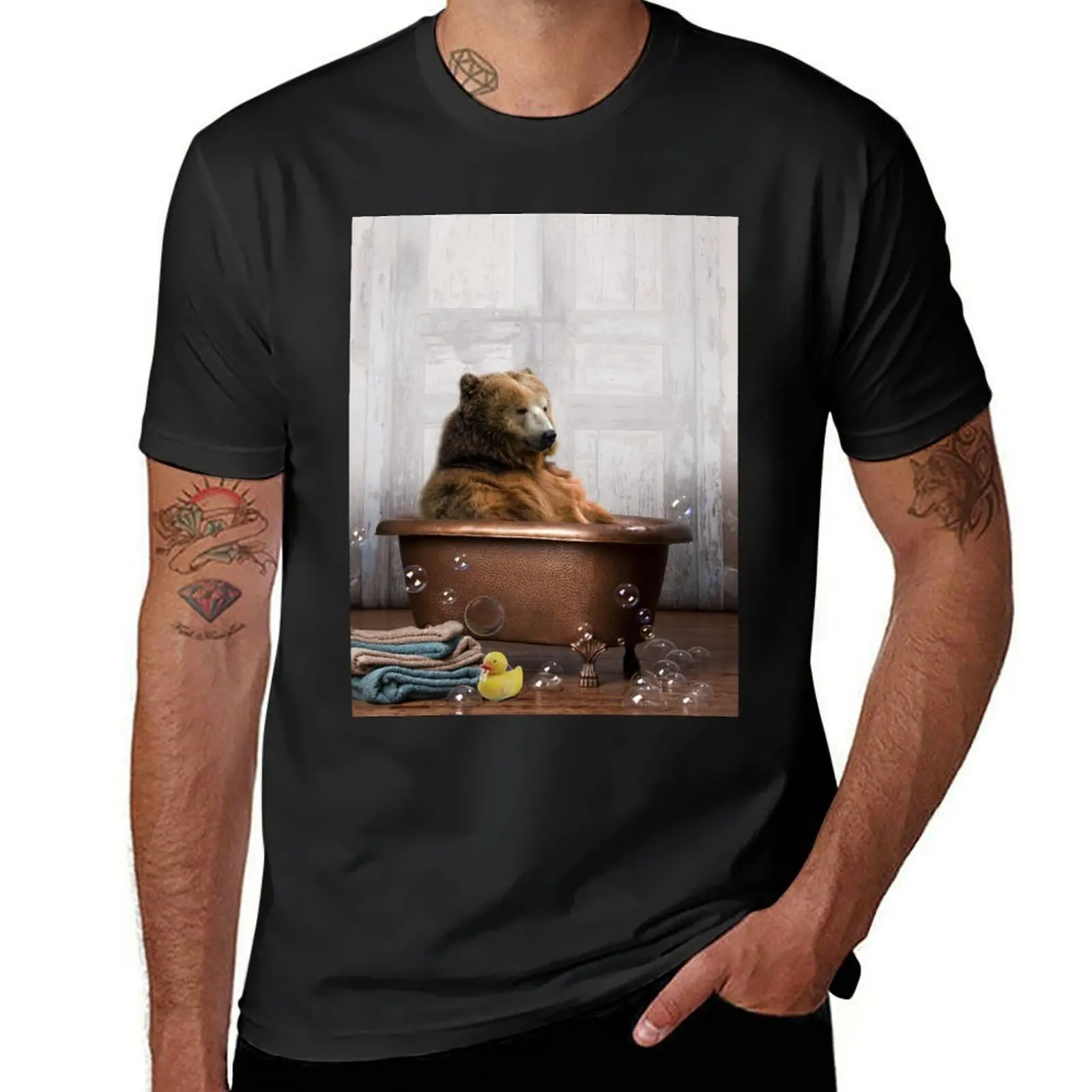 Bear in Bathtub T-Shirt cute tops hippie clothes cute clothes men clothing