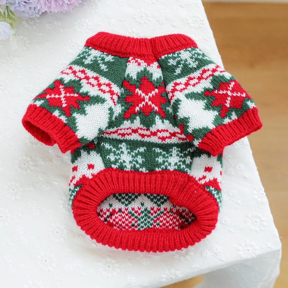 Fournitures pour animaux de compagnie motif de dessin animé pull de noël pour animaux de compagnie chaud doux chien flocon de neige pull chat wapiti tricots automne et hiver