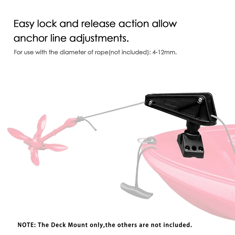 Boat Anchor Reel Lock Control System With Removable Mount 1/2Inch Rope Kayak Pulley Roller Anchor Bracket