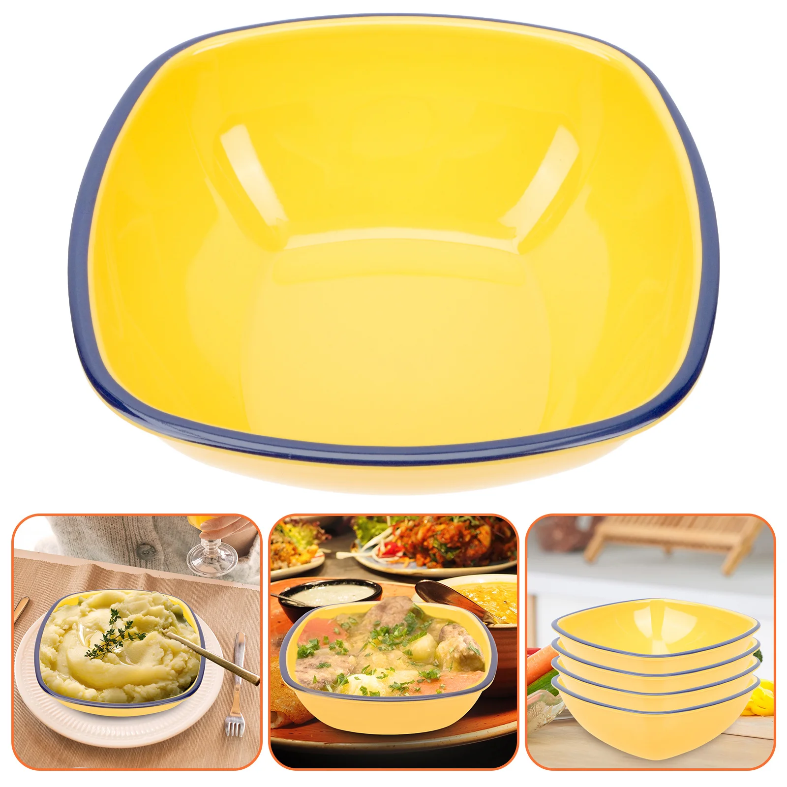 

1pcs Melamine Soup Heat-Resistant Stackable Rice Noodle Bowl For Home Kitchen Tableware Storage Holder Serving Bowl