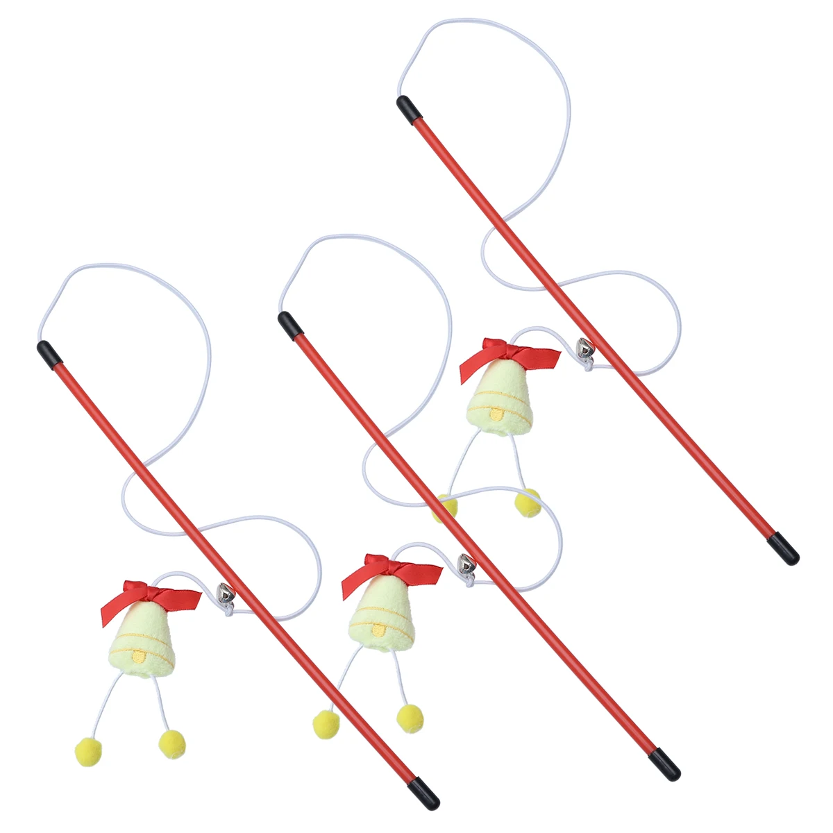 

3 pcs Teaser Wand Toys Christmas Themed Cat Tease Stick for Cats Interactive Indoor Christmas Themed Sticks Elder Pet Training