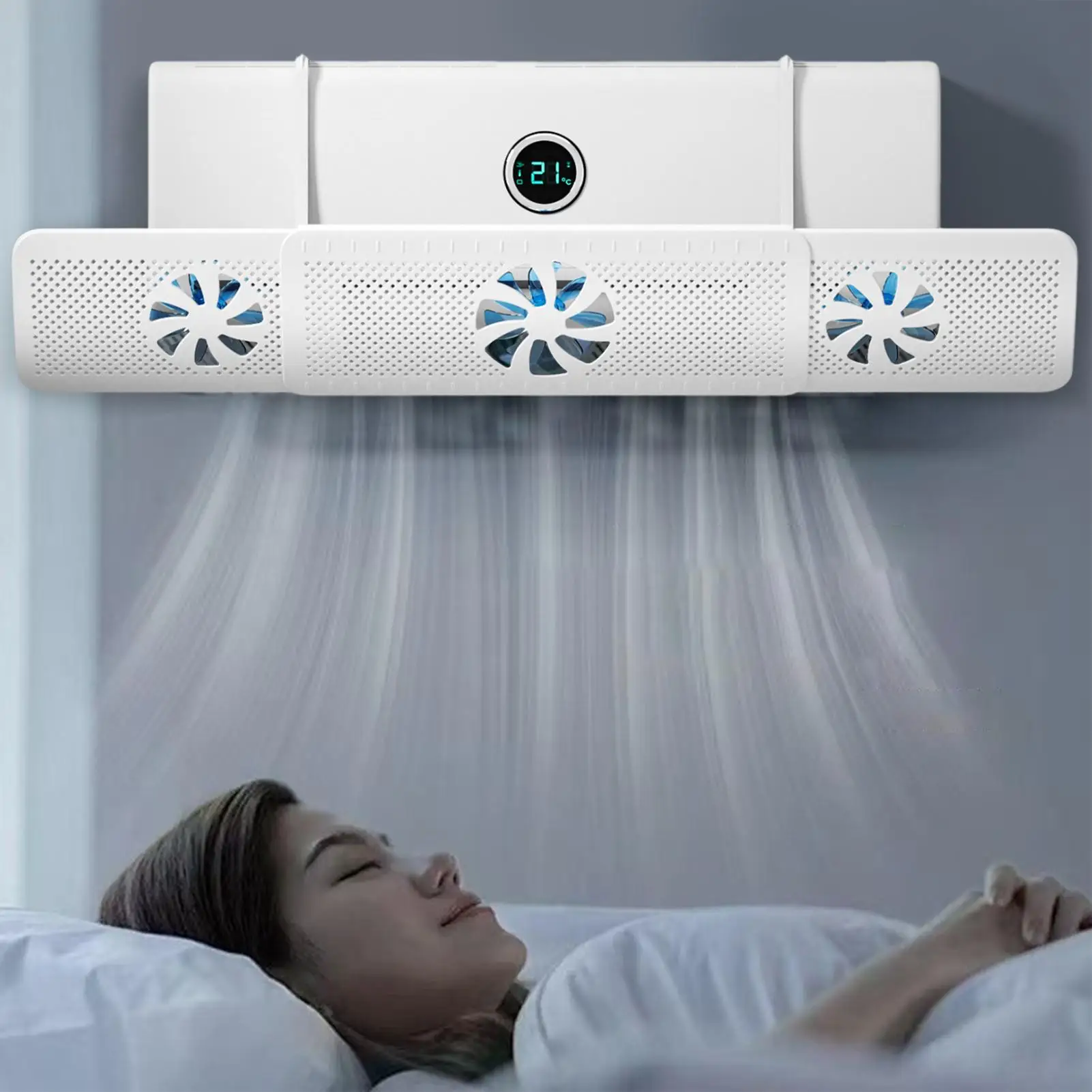 

Вентиляционный дефлектор переменного тока, регулируемый дефлектор вентиляционного отверстия с 3 вентиляторами, перегородка кондиционера для автомобиля, дома, семьи, спальни, гостиной, офиса