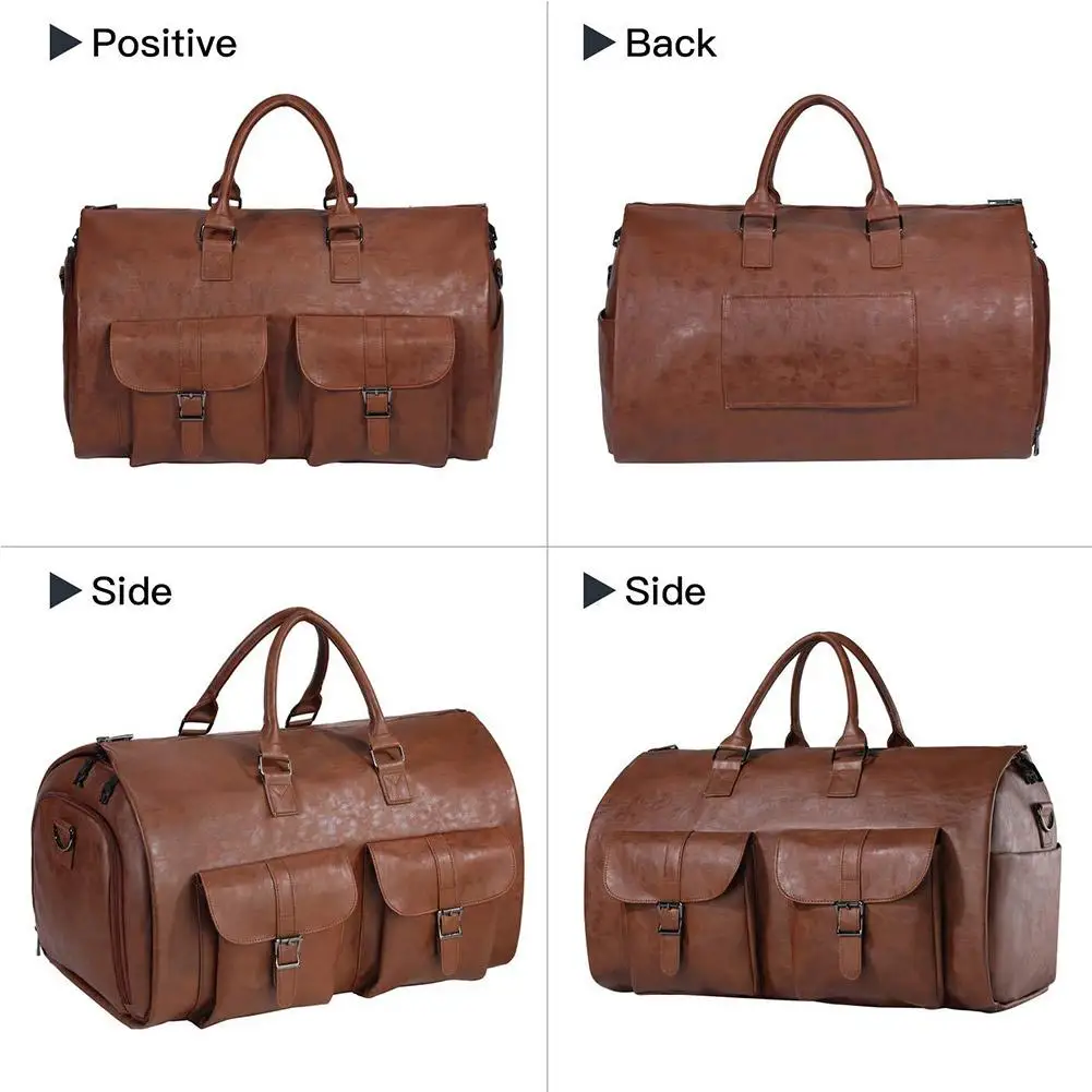 Imagem -05 - Bolsa de Vestuário Duffel para Homens Conversível Carry on pu Impermeável Grande Bolsa Weekender Vestido em F1v1