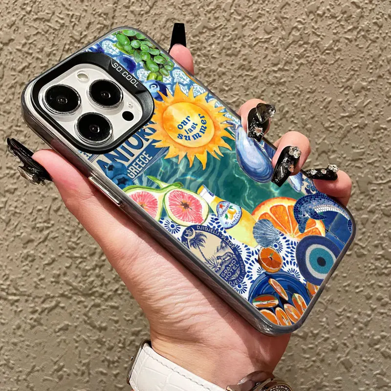 

Colorful Sardine Lobster Fish Ocean Animal Laser Phone Case For IPhone 16 15 14 Pro Max Plus 13 12 Mini 11 Pro Max Back Covers