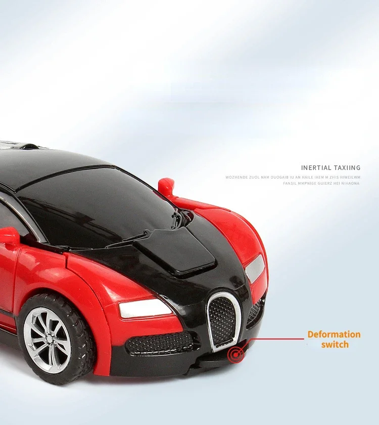 Onekey Automatic Collision Deformation Robot Boy Gift Dual Form Toy Car Father Son Interactive Model Car image 6