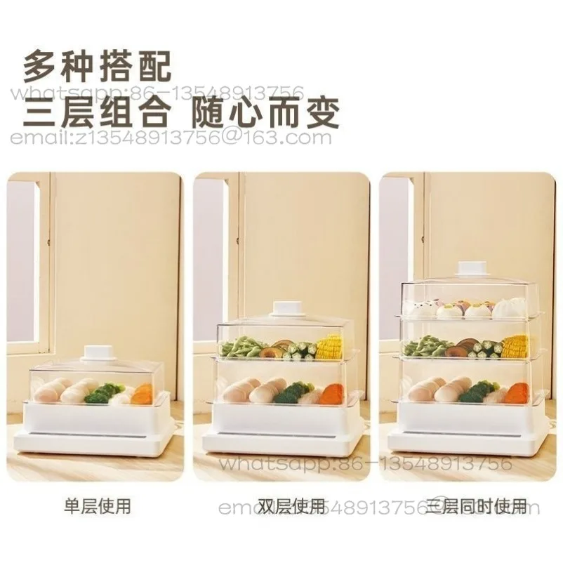Multifunctional electric steamer household three-layer steamer large-capacity automatic cooking breakfast machine