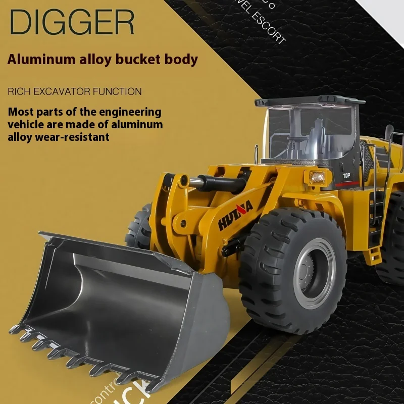 

2.4g Large Alloy Loading CAR HuiNa 1583 Remote-Controlled Vehicleengineering Vehicle Hydraulic Engineering Bulldozer Shovel Toy