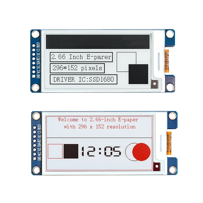 شاشة حبر ورق إلكتروني 2.66 بوصة دقة 296*152 SSD1680 سائق أبيض وأسود شاشة حبر EPD واجهة SPI 8Pin #2