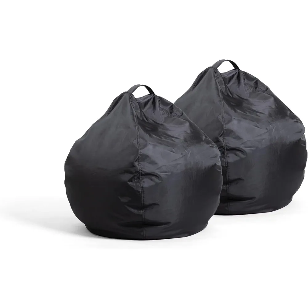 Classic 2pk Bean Bag Chairs, Black Smartmax, 2ft Teardrop