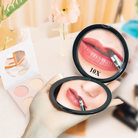Mini Portable Makeup Mirror 10X Magnify Hand Hold Foldable Double Pocket Small Makeup Mirror for Travel Beauty Cosmetic Tool
