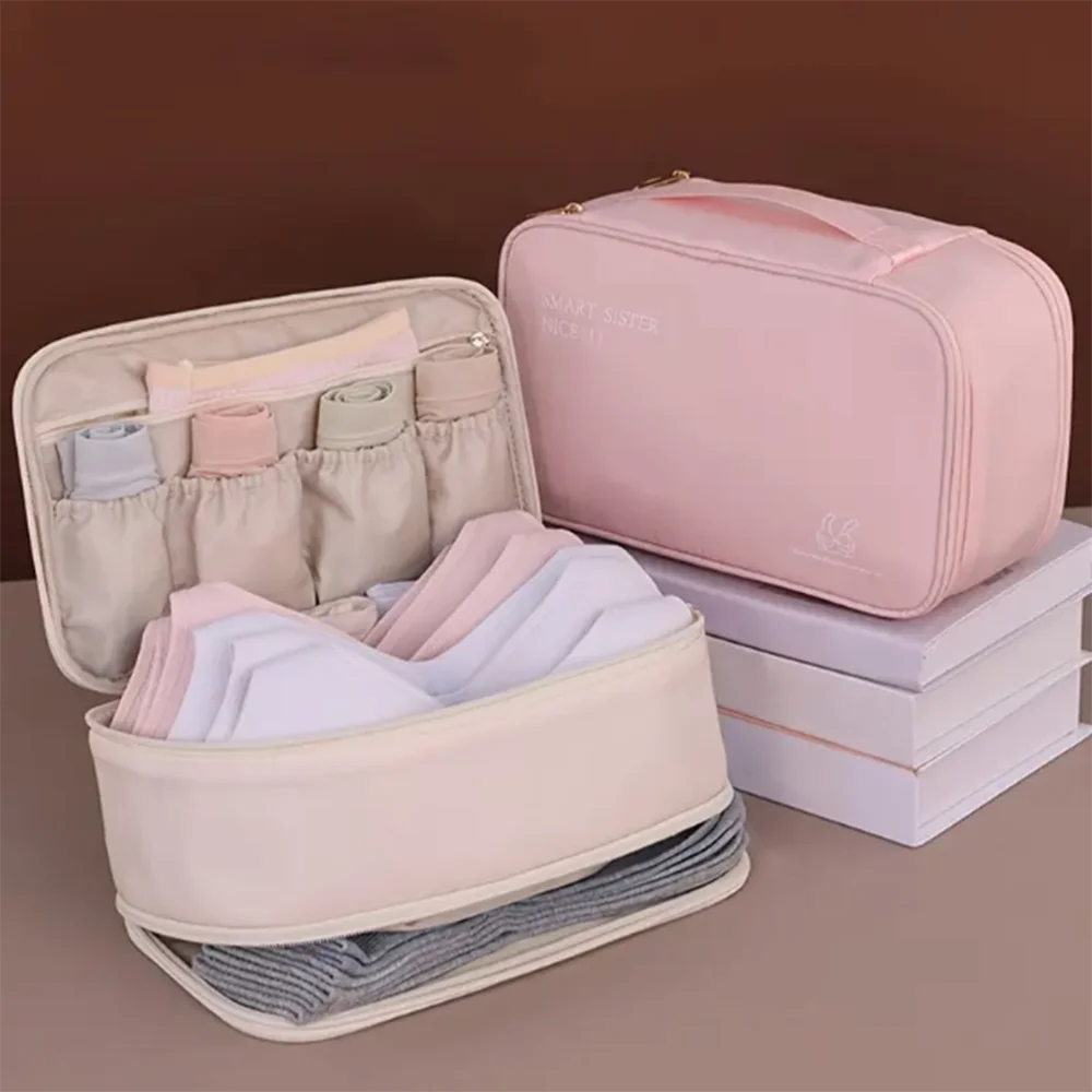 

Mobile Double Lingerie Organizer - Nylon material, hand washable, suitable for travel and home storage of bras, panties, socks