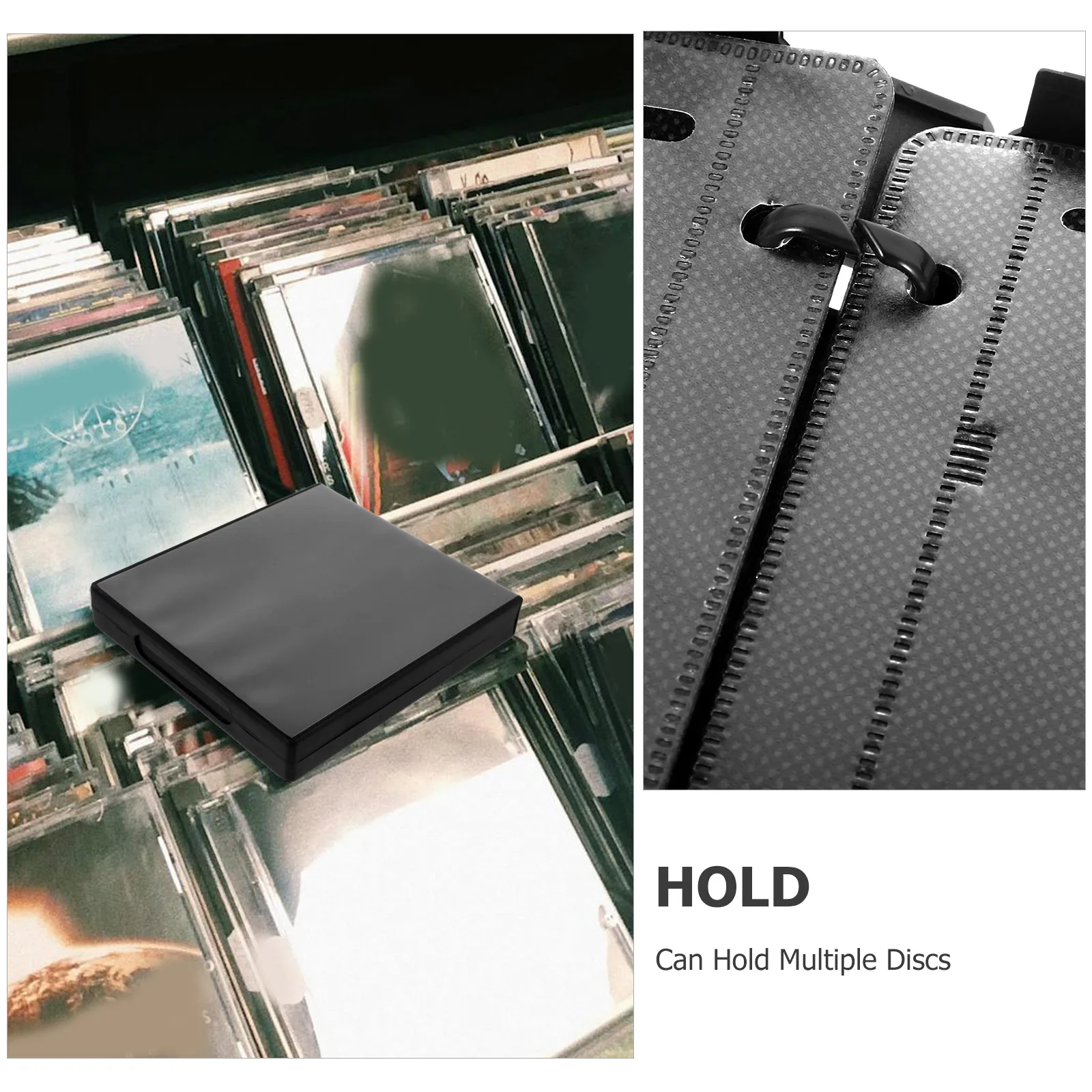 

Compartments DVD Box 12 Discs 25mm Black Portable CD Cases Storage Acrylic Reusable Organizer For Movies Music Gifts