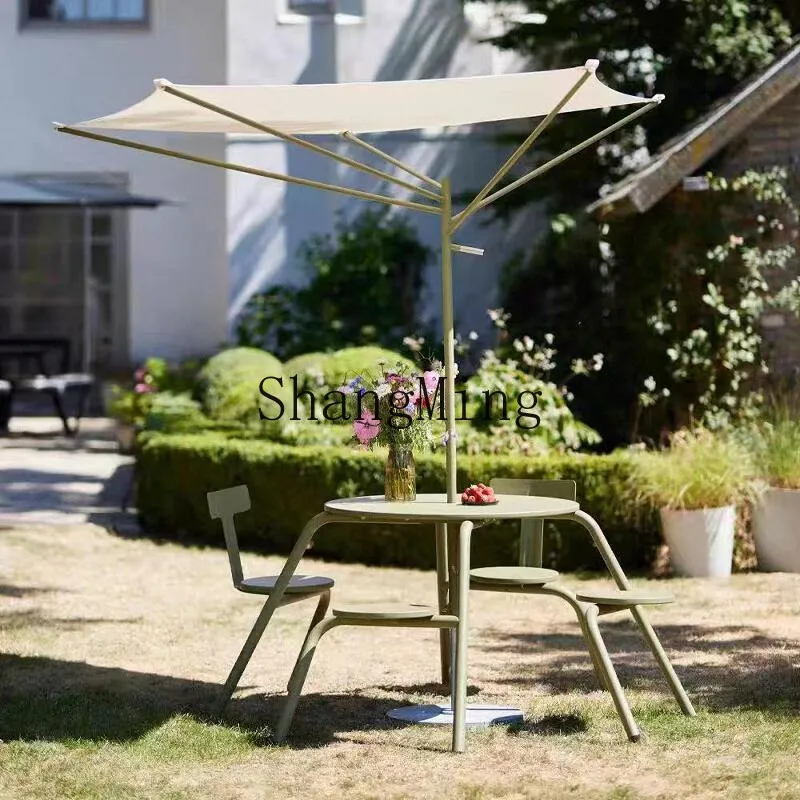 

SM Table and Chair Set High-End Leisure Homestay Villa Courtyard Open-Air Stainless Steel Rainproof Sunproof