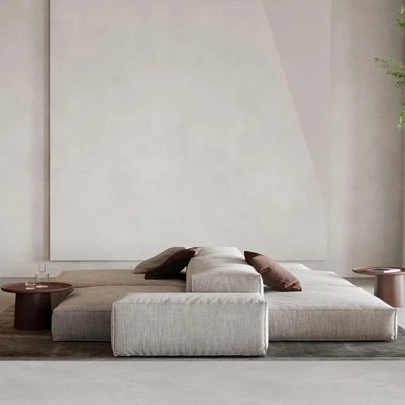 Horizontal hall large flat-floor villa back-to-back combination double-sided modular sofa