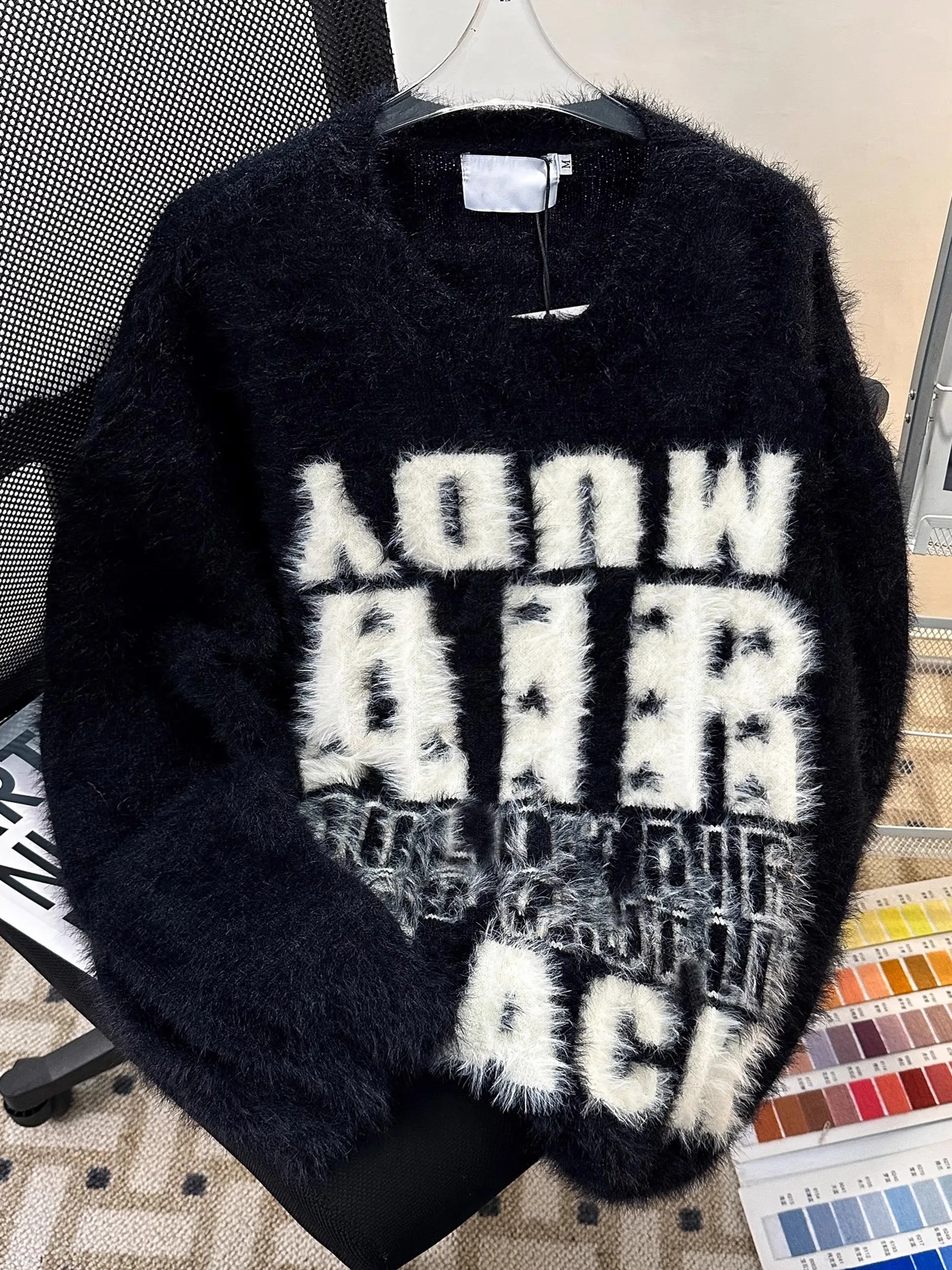 

Men's Outerwear Sweater Premium Sensation Letter Embroidery Loose Couple Knitted irt Autumn Winter Lazy Sle Mink Velvet