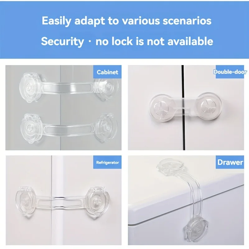 4pcs Drawer Safety Belt Lock,Multi-Purpose Buckle for Cabinet Drawers,Toilet,and Refrigerator Drawer Security Locks,cabinet lock