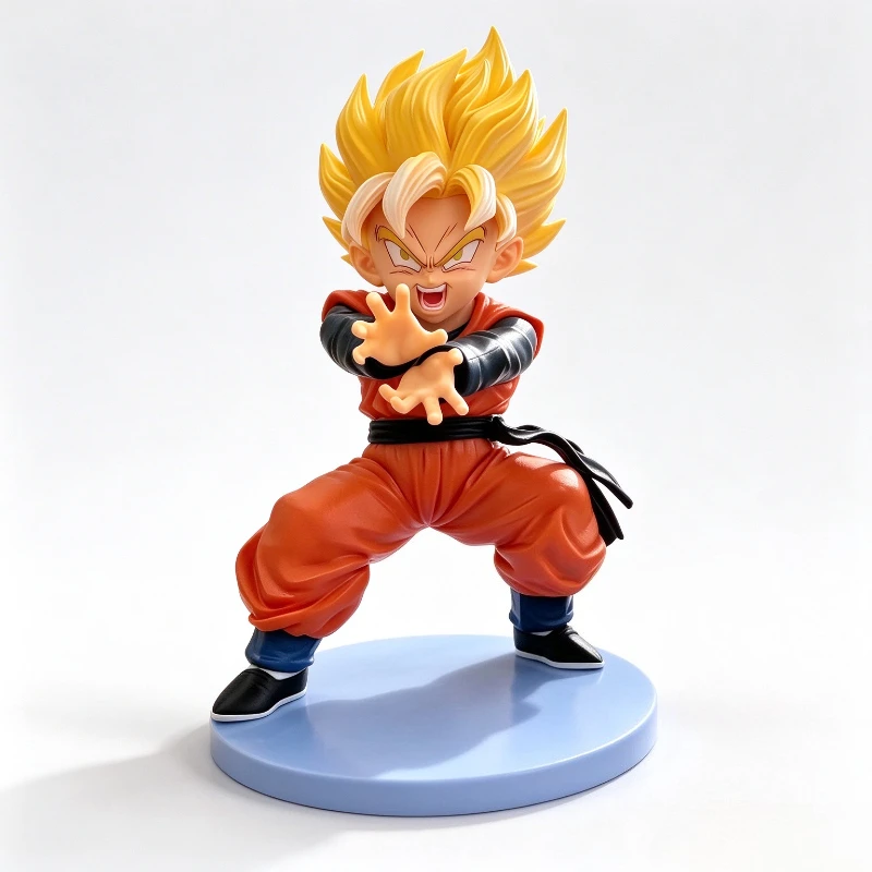 Dragon Ball Super Saiyan Cartoon Q Version Figure 2D Turtle Style Qigong Model Doll Ornament Toy Animation Peripheral Wholesale