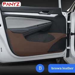 4PCS For Volkswagen VW Golf 8 MK8 2021 2022 2023 2024 Leather Carbon Fiber Sticker Door Anti Kick Cover Protection Mat